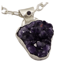 Load image into Gallery viewer, amethyst geode sterling pendant