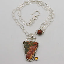 Load image into Gallery viewer, jasper pendant showing sterling silver chain