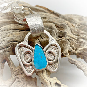 natural turquoise transformation butterfly pendant