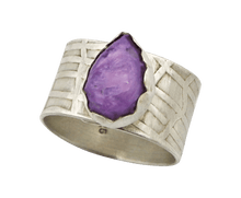 Load image into Gallery viewer, Russian charoite gemstone sterling ring is one of a kind