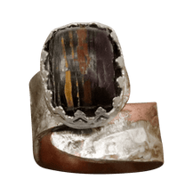 Load image into Gallery viewer, tiger iron gemstone rustic ring