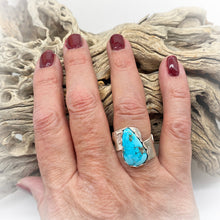 Load image into Gallery viewer, Sonoran turquoise ring shown on hand