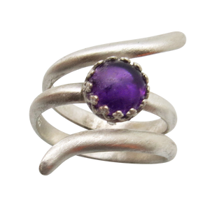 Sterling and amethyst Ring. Sacred Spiral Collection. assorted sizes