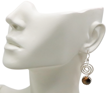 Load image into Gallery viewer, tigers eye earring shown on ear lobe