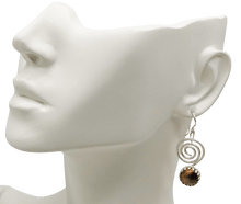 Load image into Gallery viewer, tigers eye earring shown on ear lobe