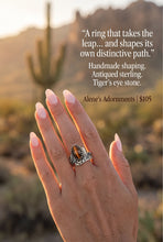 Load image into Gallery viewer, Antiqued Sterling and Tiger's Eye Ring. Dare to Dream Collection. Size 9 to 9 1/2