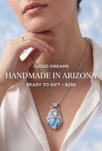 Load image into Gallery viewer, Cloud Dreams Plume Agate and faceted Moonstone Pendant