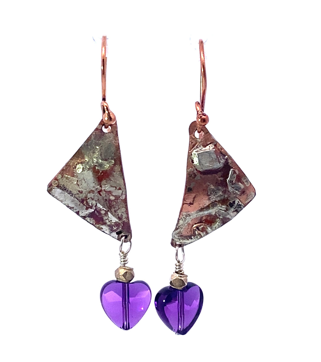 Classic Copper Amethyst Earrings