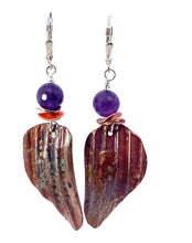 Load image into Gallery viewer, Classic Copper Amethyst Angel Wings Earrings