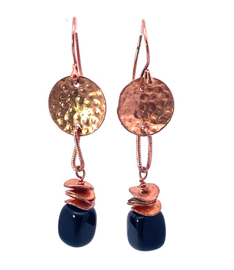 Classic Copper Onyx Earrings