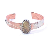 Load image into Gallery viewer, Picture Jasper Copper and sterling Skinny Cuff Bracelet