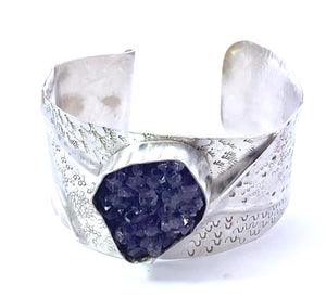 'Buried Treasure' Sterling Amethyst Geode Cuff Bracelet