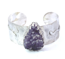 Load image into Gallery viewer, South Seas Treasure  Grape Agate Fine Silver Cuff Bracelet