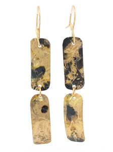 Golden Steel  and 18K gold Earrings