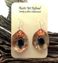Load image into Gallery viewer, onyx earring shown on card
