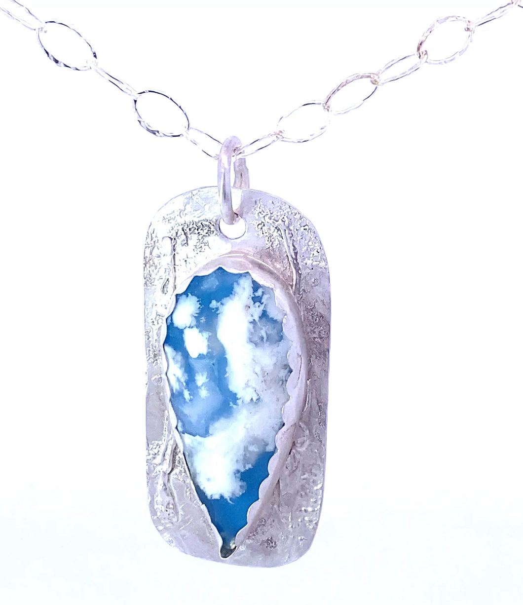 Cloud Dreams Plume Agate Dare to Dream Pendant