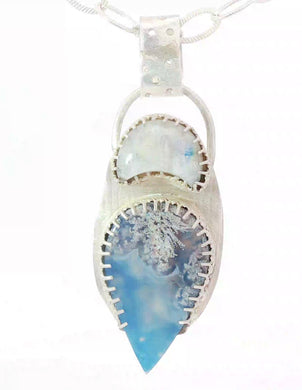 plum agate gem with moonstone