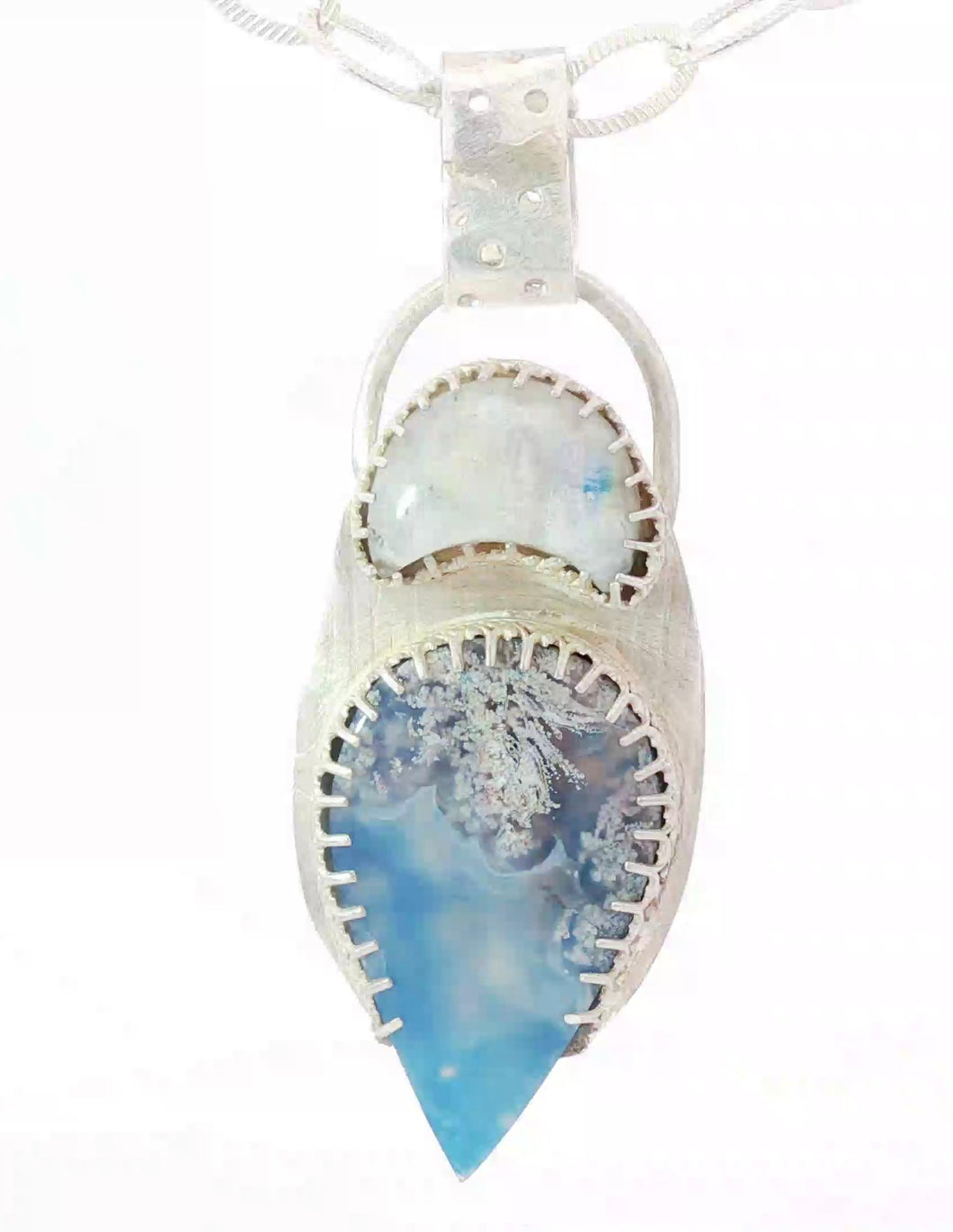 plum agate gem with moonstone