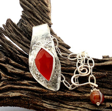 Load image into Gallery viewer, &#39;South Seas Treasure&#39; Faceted Carnelian Pendant 2 3/8&quot; tall