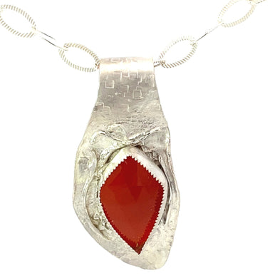 'South Seas Treasure' Faceted Carnelian Pendant 2 3/8