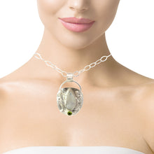 Load image into Gallery viewer, &#39;Slice of Moonlight&#39; Moonstone and Peridot Sterling pendant