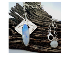Load image into Gallery viewer, &#39;Slice of Moonlight&#39; Moonstone Sterling pendant