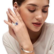 Load image into Gallery viewer, Sterling &amp; charoite gemstone ring. Size 5 to 5 1/2