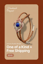 Load image into Gallery viewer, Lapis Gemstone  copper and Silver Bolo Tie