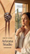 Load image into Gallery viewer, Ruby Gemstone  copper and Silver Bolo Tie