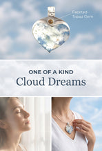 Load image into Gallery viewer, Cloud Dreams Heart Shaped Plume Agate and Topaz Pendant