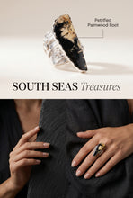 Load image into Gallery viewer, ‘South Seas Treasures’ Indonesian Petrified Palmwood Root Sterling ring size 8
