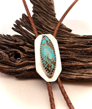 Load image into Gallery viewer, Natural Turquoise Gemstone Bolo Tie