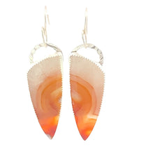 Load image into Gallery viewer, &#39;South Seas Treasure&#39; Druzy Carnelian earrings 2 3/8&quot; long