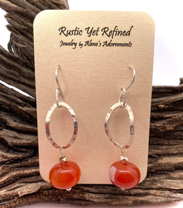 brilliant orange carnelian earrings