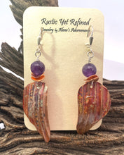 Load image into Gallery viewer, Classic Copper Amethyst Angel Wings Earrings