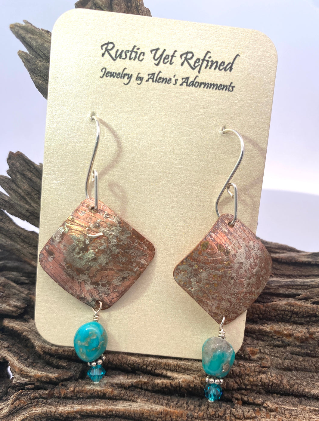 Classic Copper turquoise earrings