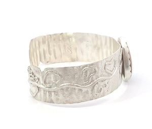 Gemstone fine silver cuff