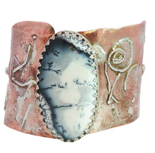 Load image into Gallery viewer, Merlins' Magic' Copper, Sterling, Dendritic Opal Cuff Bracelet