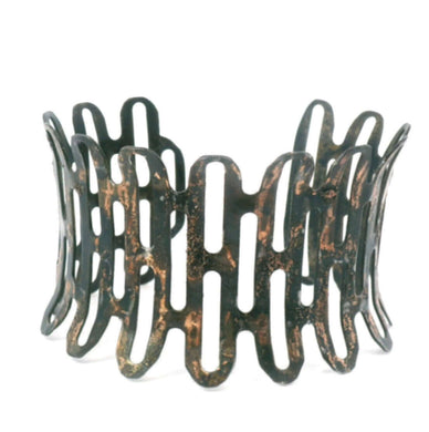 Steel and copper Cuff bracelet. 1 3/4
