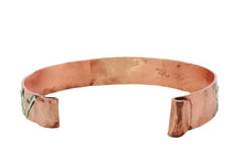 Load image into Gallery viewer, Copper bracelet with sterling silver from back
