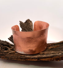 Load image into Gallery viewer, Copper cuff bracelet with 'FREEDOM' engraving