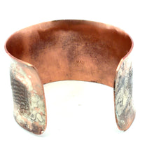 Load image into Gallery viewer, 'FREEDOM' Copper and silver Cuff Bracelet showcasing etched American flag design, handmade in Arizona.