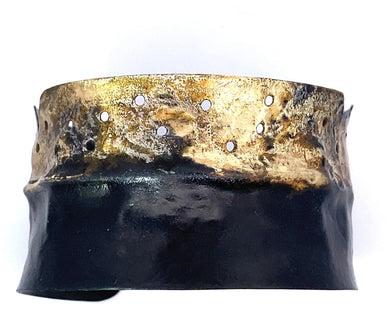 golden steel cuff bracelet