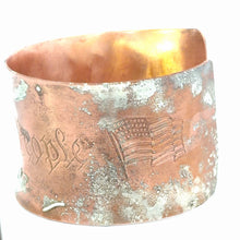 Load image into Gallery viewer, Copper cup with engraved design on a white background