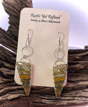 Load image into Gallery viewer, river jasper earrings on romance card