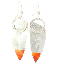 Load image into Gallery viewer, carnelian earrings from the back