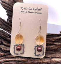 Load image into Gallery viewer, pearl earrings shown on  romance card