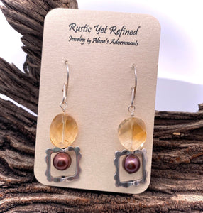 pearl earrings shown on  romance card