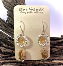 Load image into Gallery viewer, &#39;Desert Sands&#39; Collection. Picture Jasper and citrine Sterling Earrings. 2 1/4&quot; long