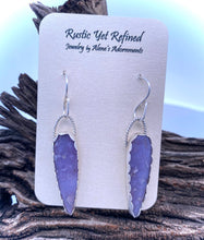 Load image into Gallery viewer, grape agate earrings on romance card